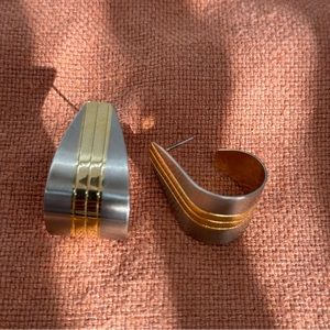 Vintage silver/gold hoop earrings